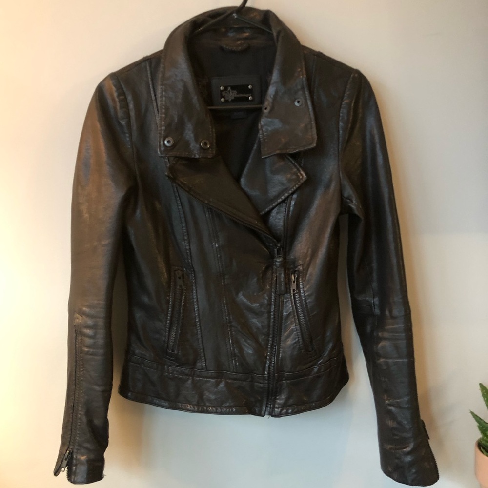 Mackage Black Moto Leather Jacket - XS